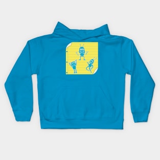 Notebook robot sketches Kids Hoodie